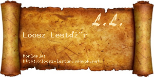Loosz Lestár névjegykártya